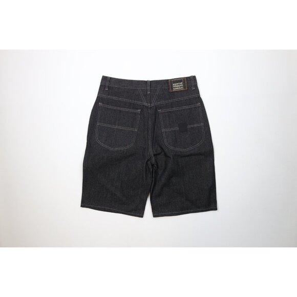 Deadstock Vintage 90s Marithe Francois Girbaud Mens 32 Baggy Denim Shorts Black - Picture 9 of 14